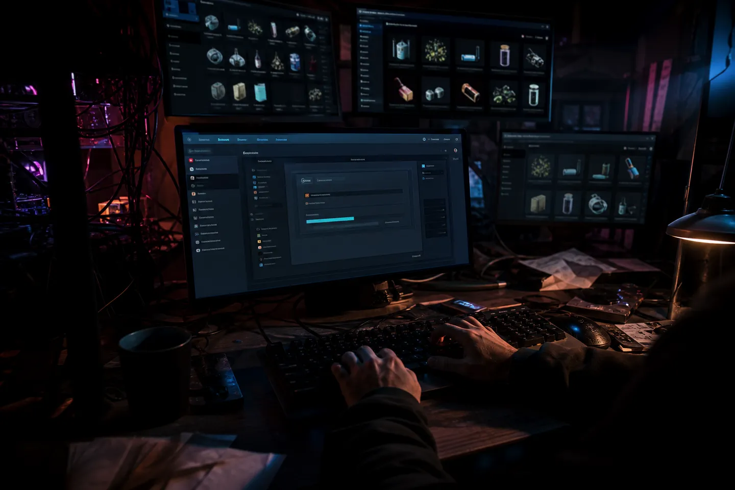 Hansa Market operations in a dark workspace