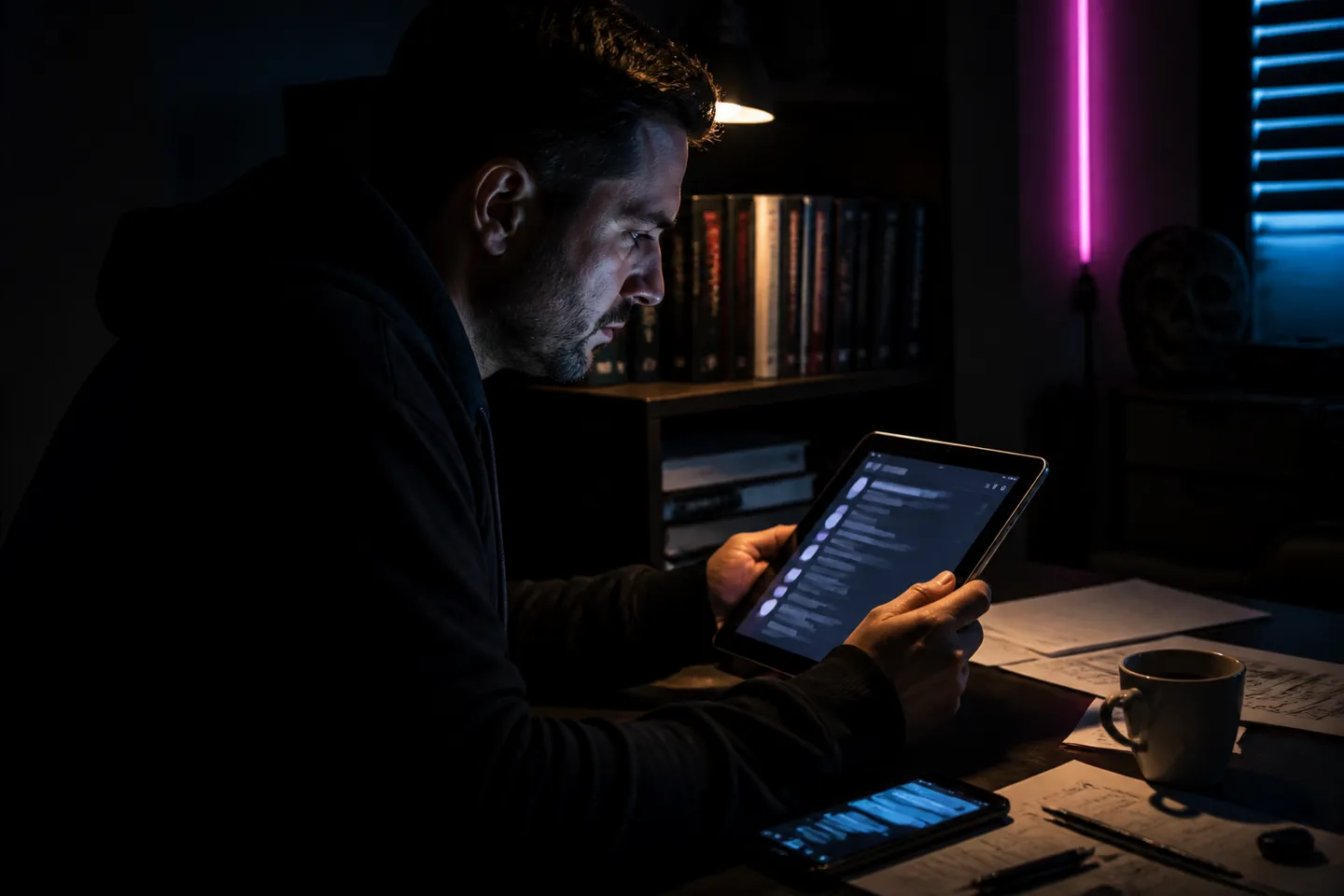 user analyzing vendor reviews on a tablet